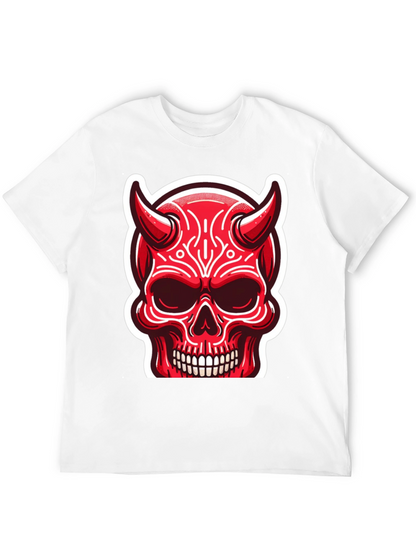 Devil Skull Graphic Tee - Edgy Red Design