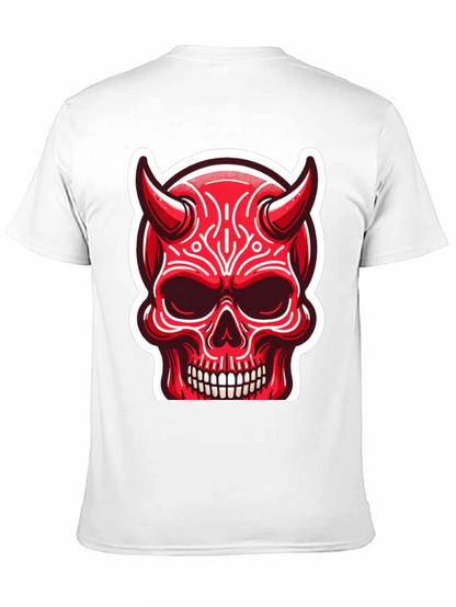 Devil Skull Graphic Tee - Edgy Red Design