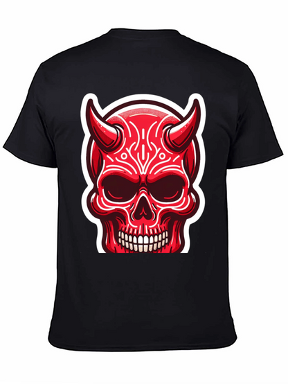 Devil Skull Graphic Tee - Edgy Red Design