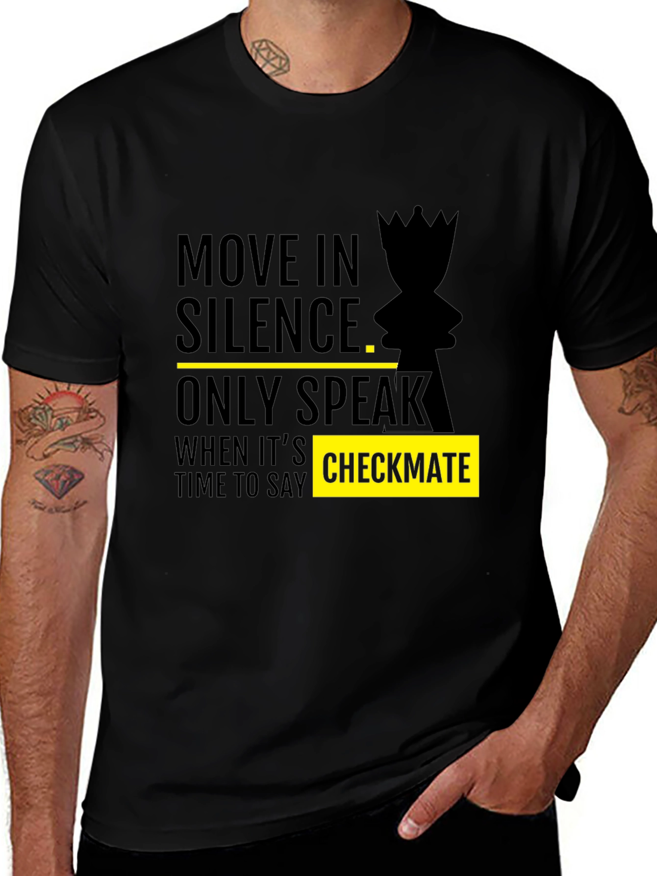 Move in Silence Chess Graphic Tee - Checkmate Style