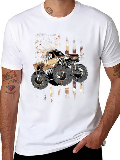 Monster Truck American Flag Graphic Tee