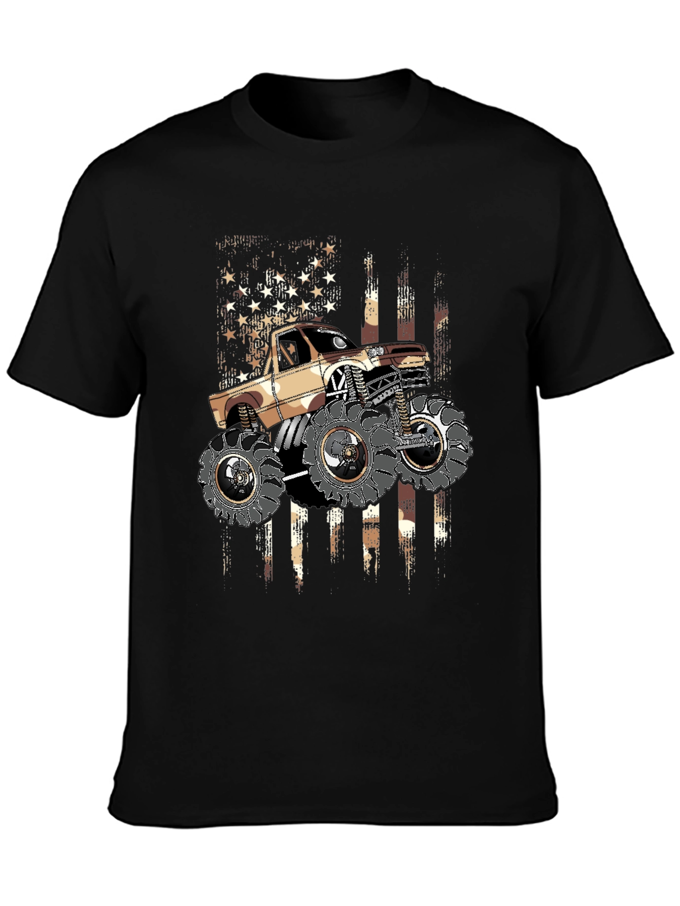 Monster Truck American Flag Graphic Tee