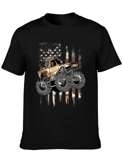 Monster Truck American Flag Graphic Tee