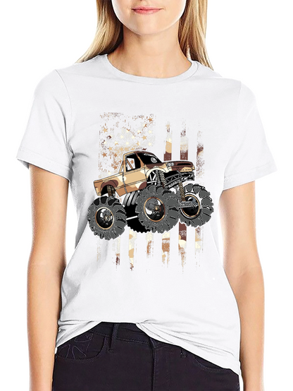 Monster Truck American Flag Graphic Tee