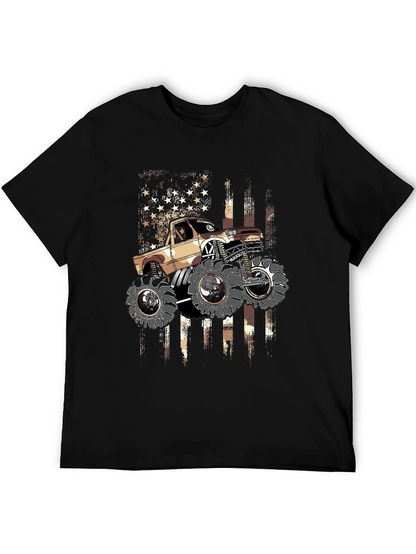 Monster Truck American Flag Graphic Tee