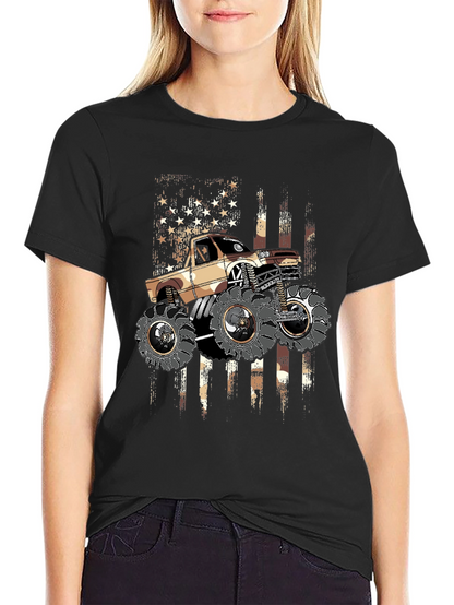 Monster Truck American Flag Graphic Tee