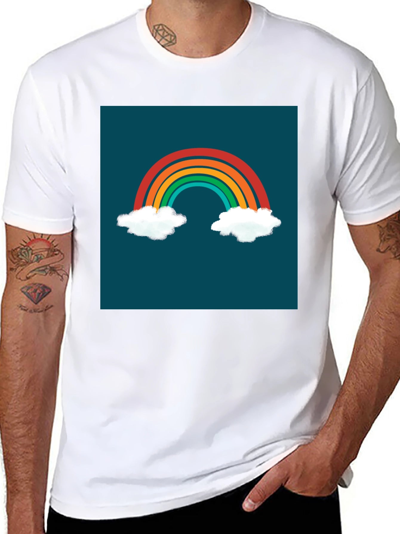 Rainbow Cloud Graphic Tee - Stylish & Unique!
