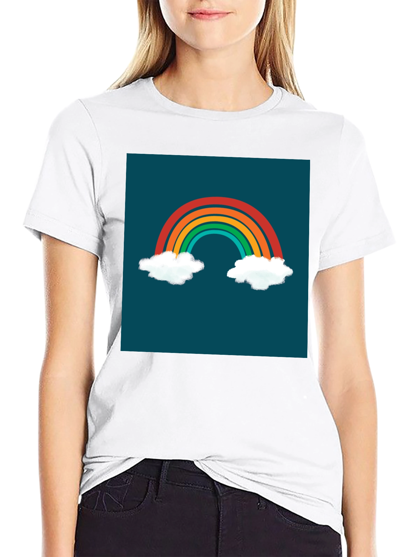 Rainbow Cloud Graphic Tee - Stylish & Unique!