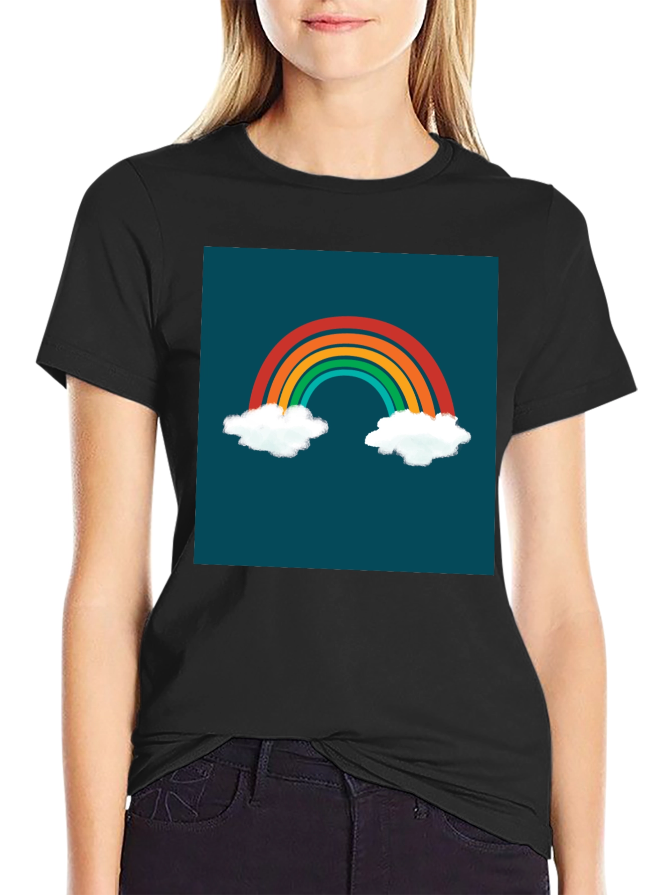 Rainbow Cloud Graphic Tee - Stylish & Unique!