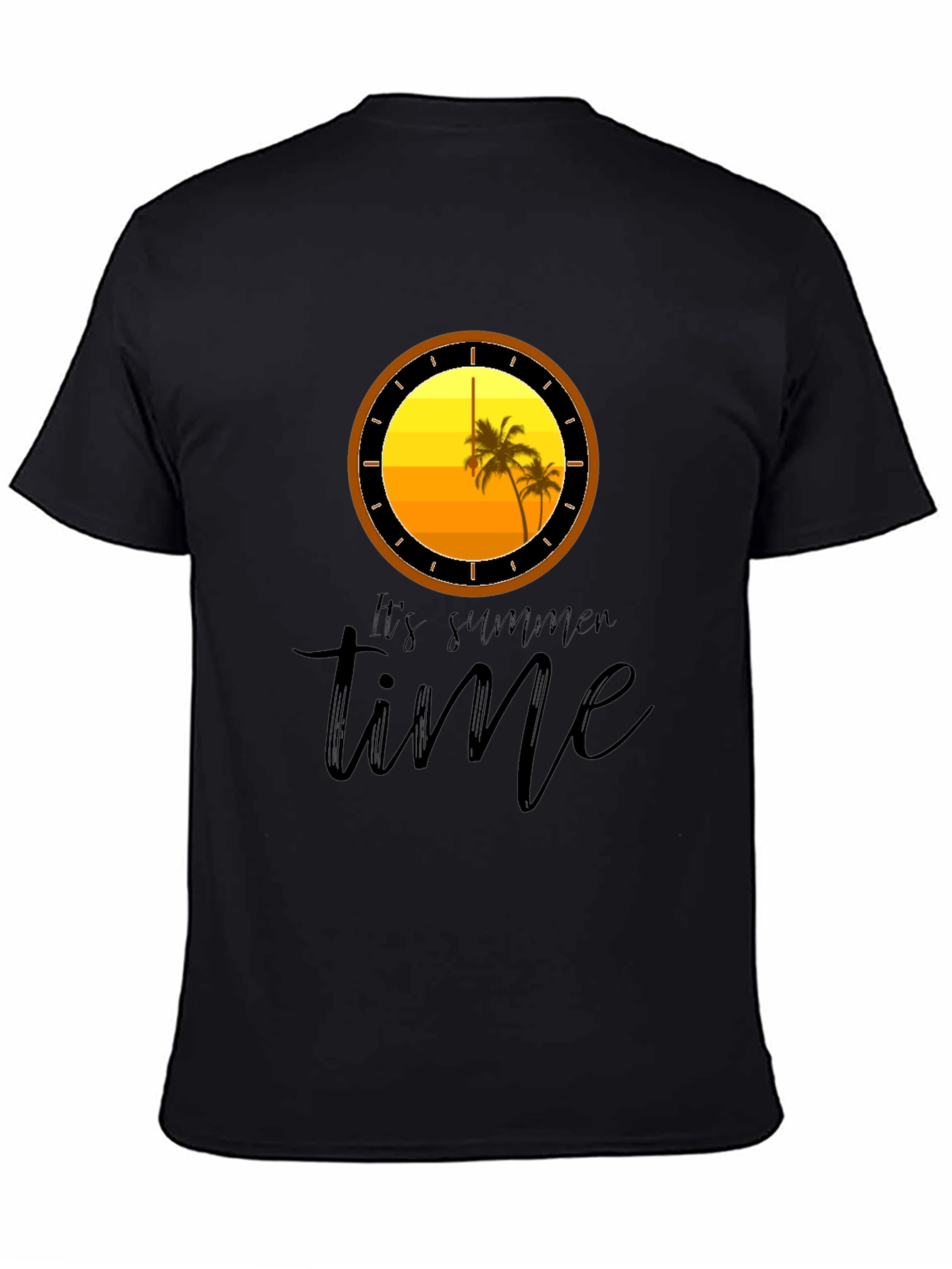 Its Summer Time Black Graphic T-Shirt