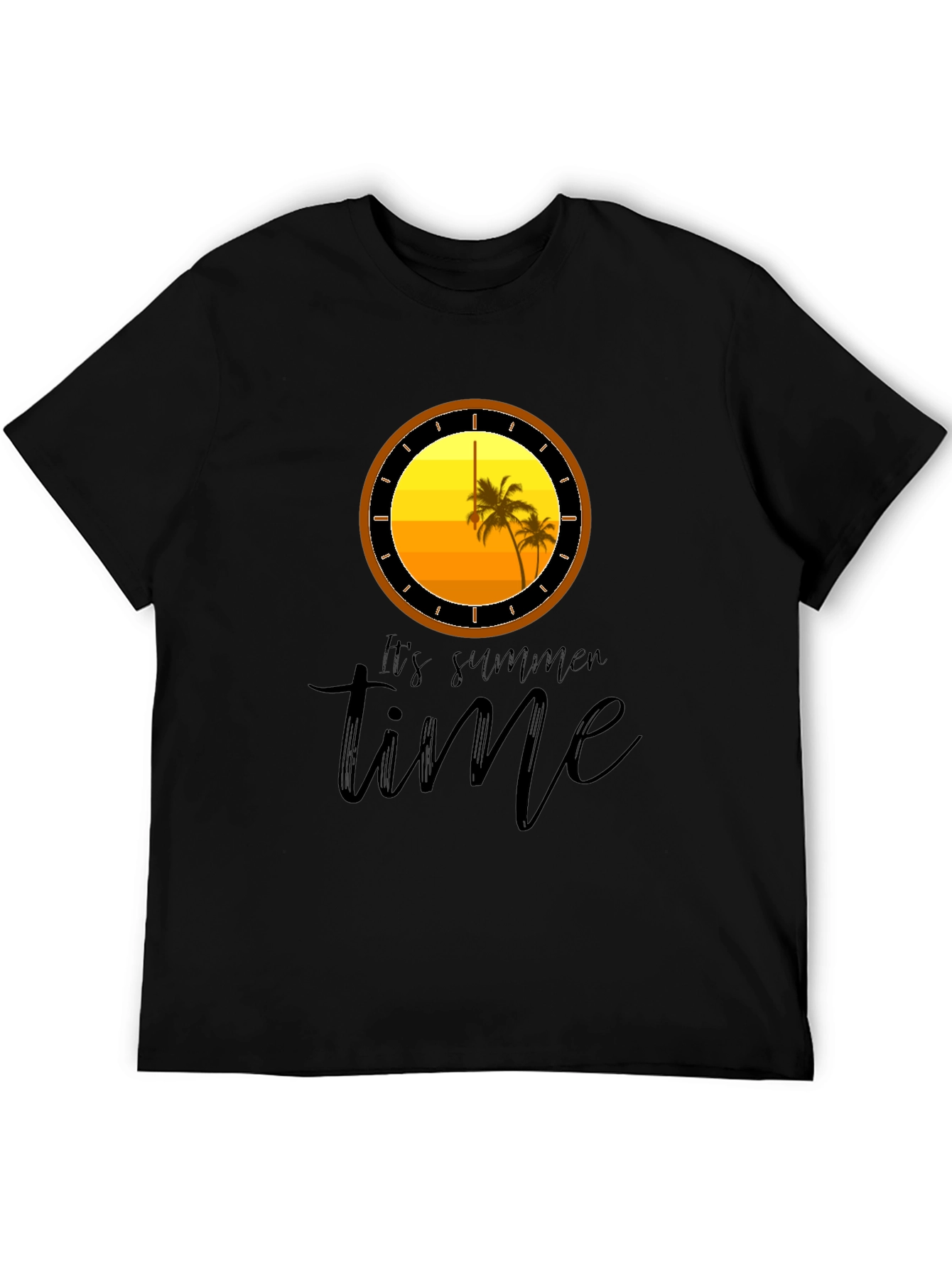 Its Summer Time Black Graphic T-Shirt