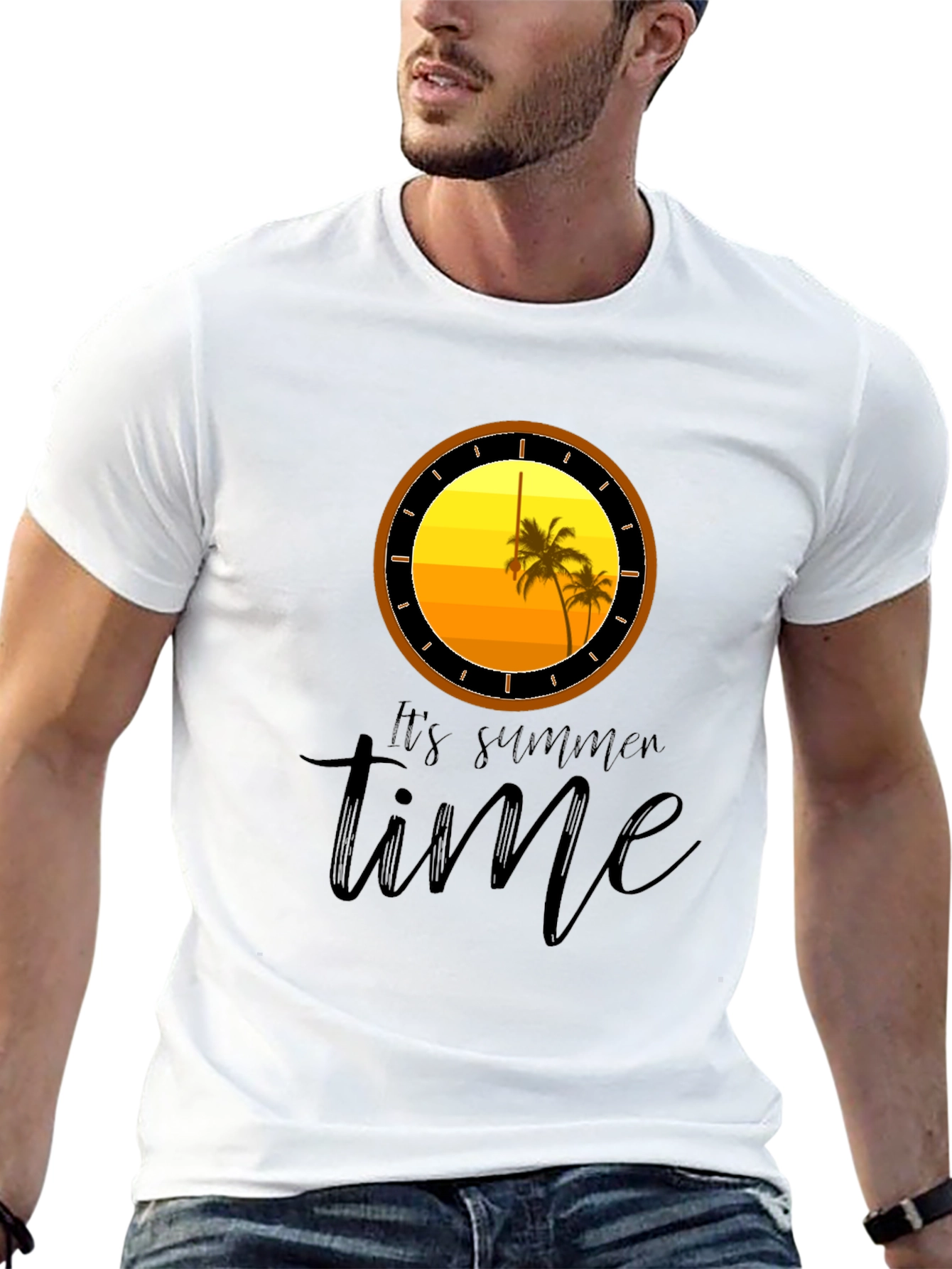 Its Summer Time Black Graphic T-Shirt