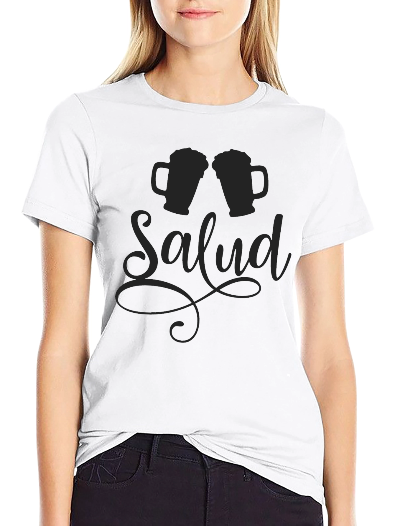 Salud Beer Toast Graphic Tee - Black