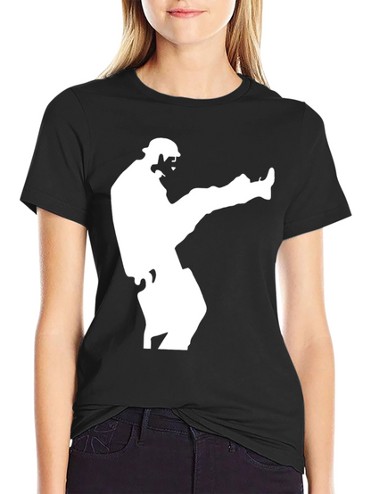 Karate Kick Graphic Tee - Black Cotton T-Shirt
