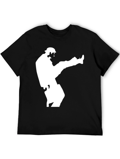 Karate Kick Graphic Tee - Black Cotton T-Shirt