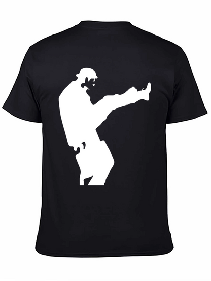 Karate Kick Graphic Tee - Black Cotton T-Shirt