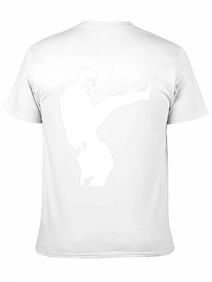 Karate Kick Graphic Tee - Black Cotton T-Shirt