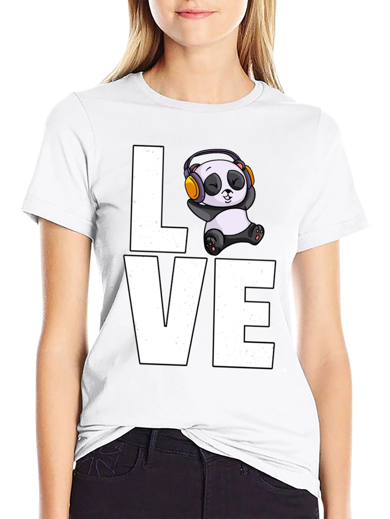 Love Panda T-Shirt - Mens Black Graphic Tee