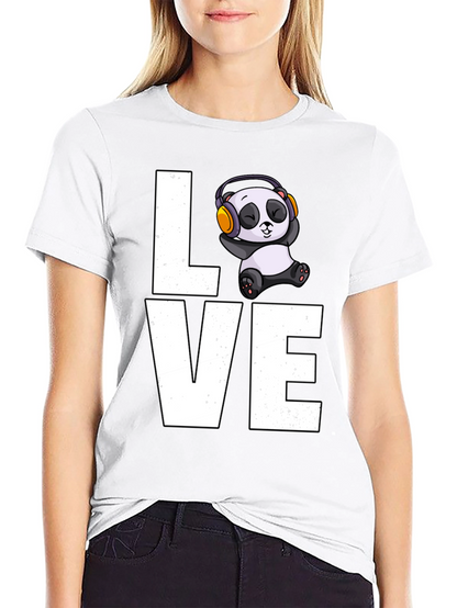 Love Panda T-Shirt - Mens Black Graphic Tee