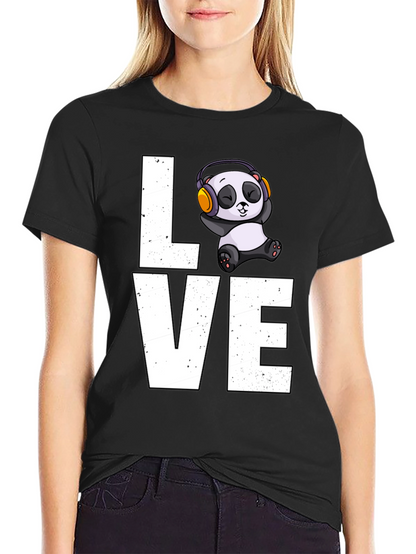 Love Panda T-Shirt - Mens Black Graphic Tee