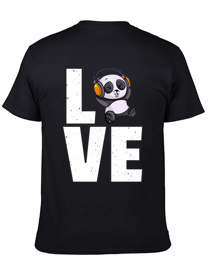 Love Panda T-Shirt - Mens Black Graphic Tee