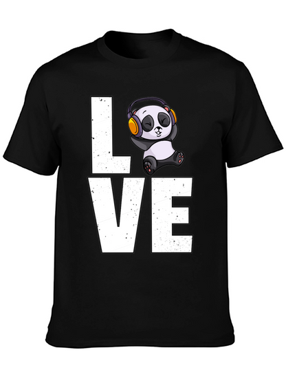 Love Panda T-Shirt - Mens Black Graphic Tee