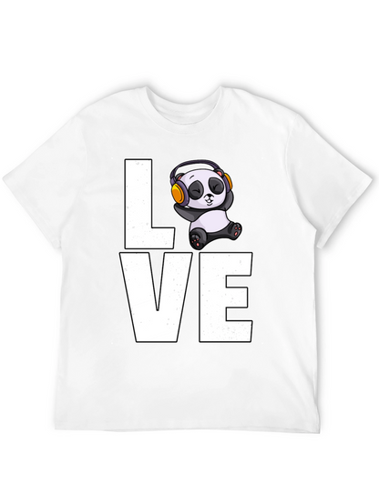 Love Panda T-Shirt - Mens Black Graphic Tee
