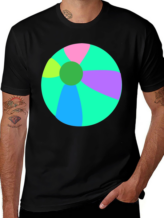 Fun Beach Ball Graphic Tee - Black Casual Shirt