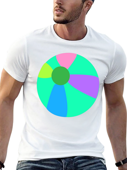 Fun Beach Ball Graphic Tee - Black Casual Shirt