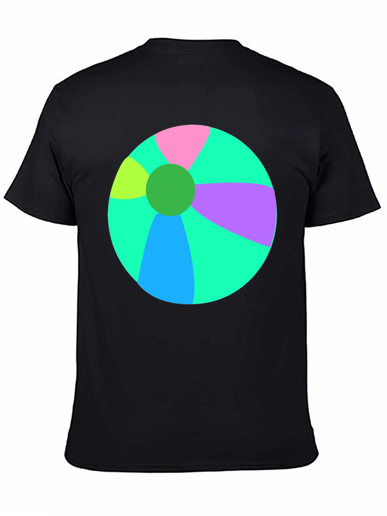 Fun Beach Ball Graphic Tee - Black Casual Shirt