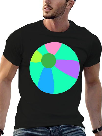 Fun Beach Ball Graphic Tee - Black Casual Shirt