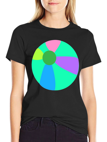 Fun Beach Ball Graphic Tee - Black Casual Shirt