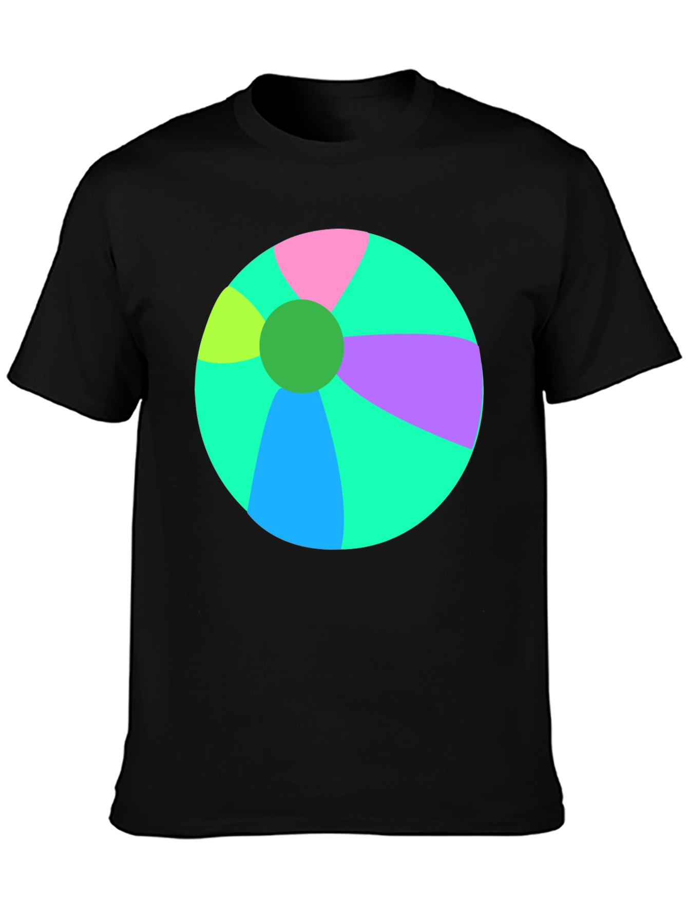 Fun Beach Ball Graphic Tee - Black Casual Shirt