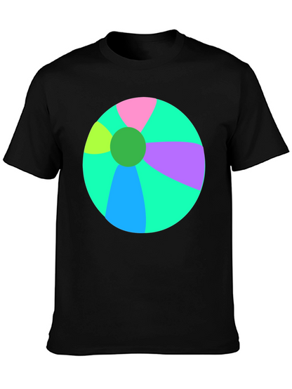 Fun Beach Ball Graphic Tee - Black Casual Shirt