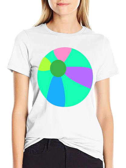 Fun Beach Ball Graphic Tee - Black Casual Shirt