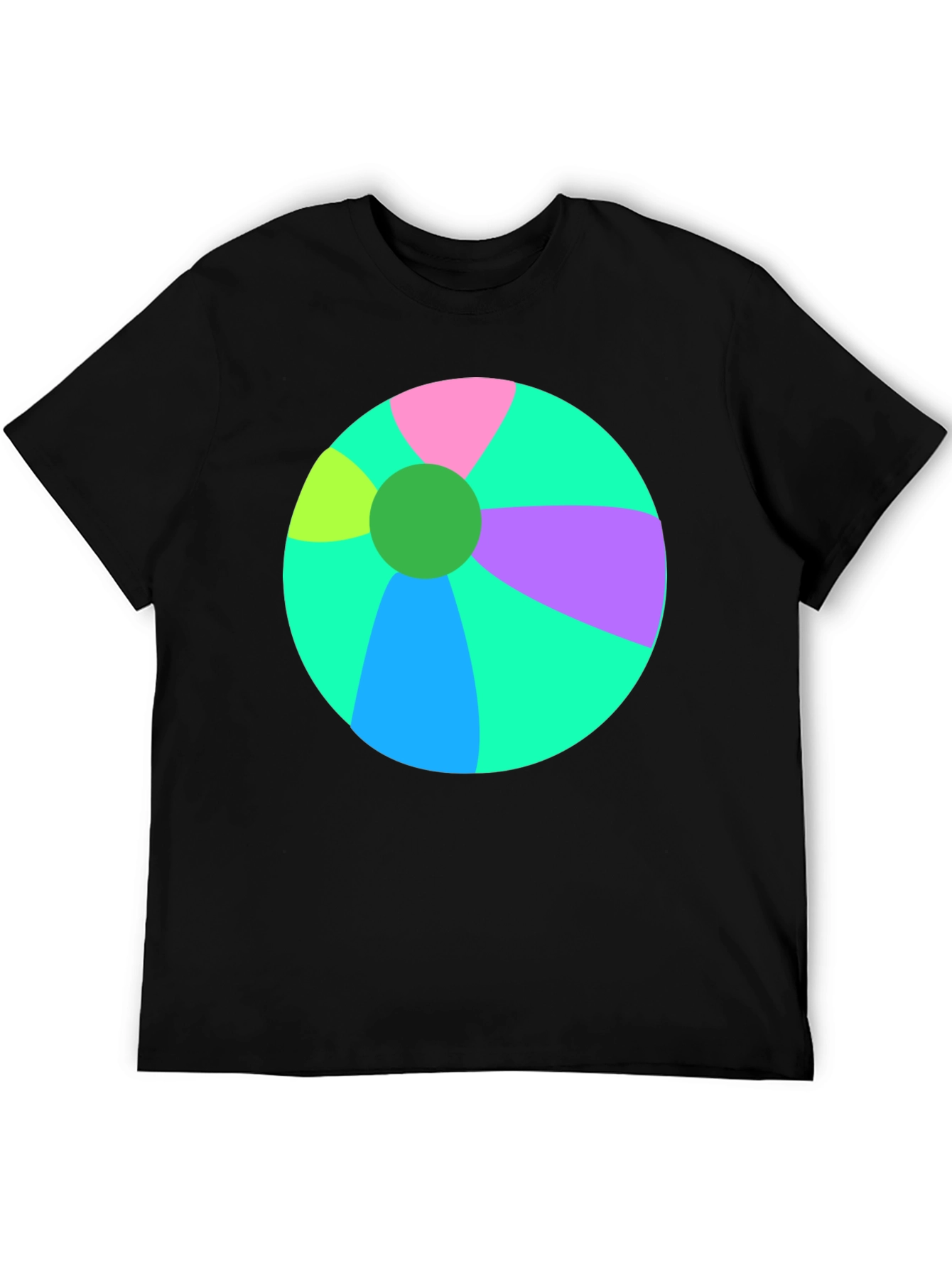 Fun Beach Ball Graphic Tee - Black Casual Shirt