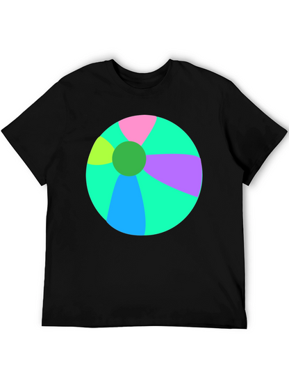 Fun Beach Ball Graphic Tee - Black Casual Shirt