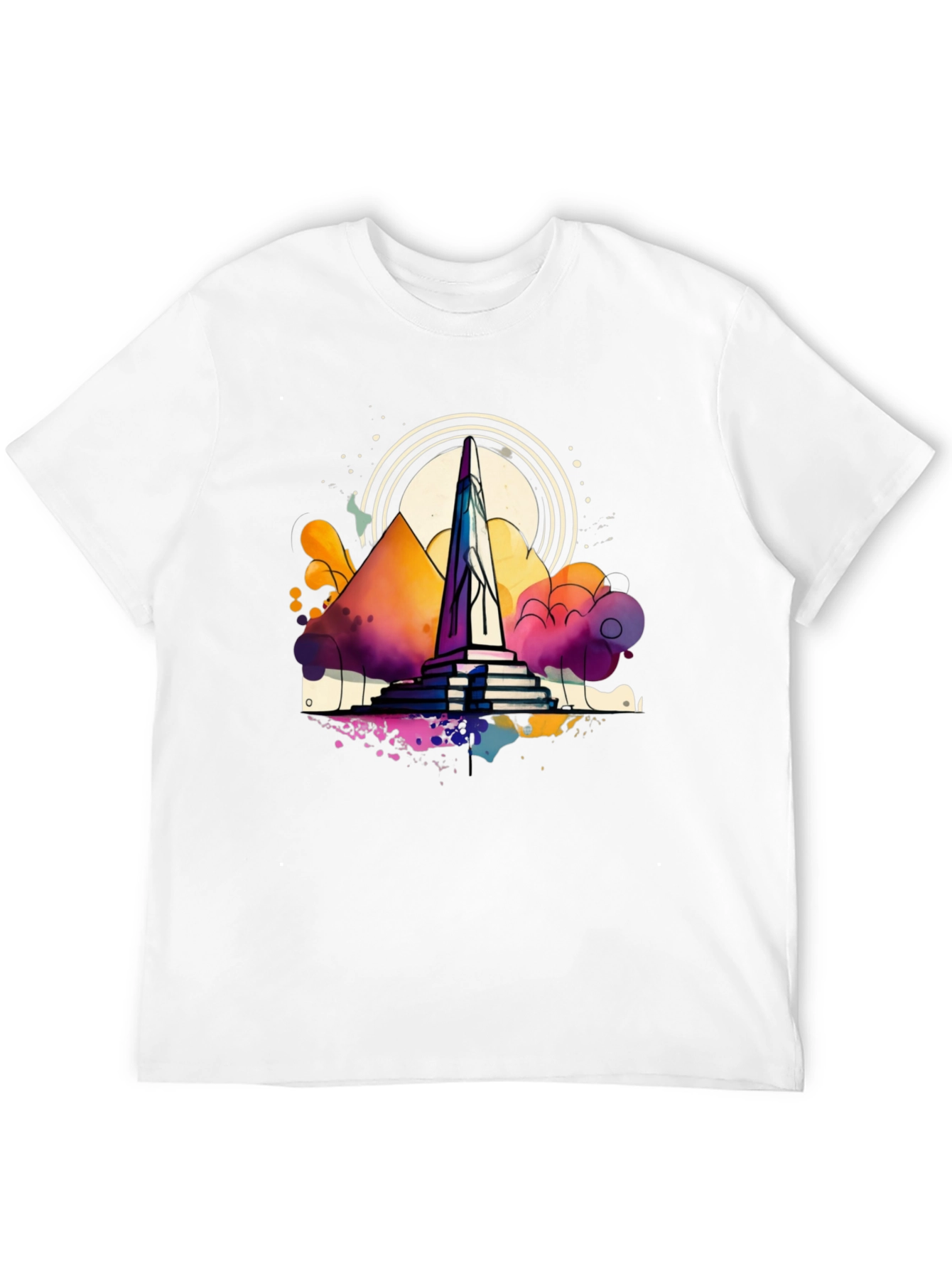 Abstract Obelisk Graphic Tee - Mens Black T-Shirt