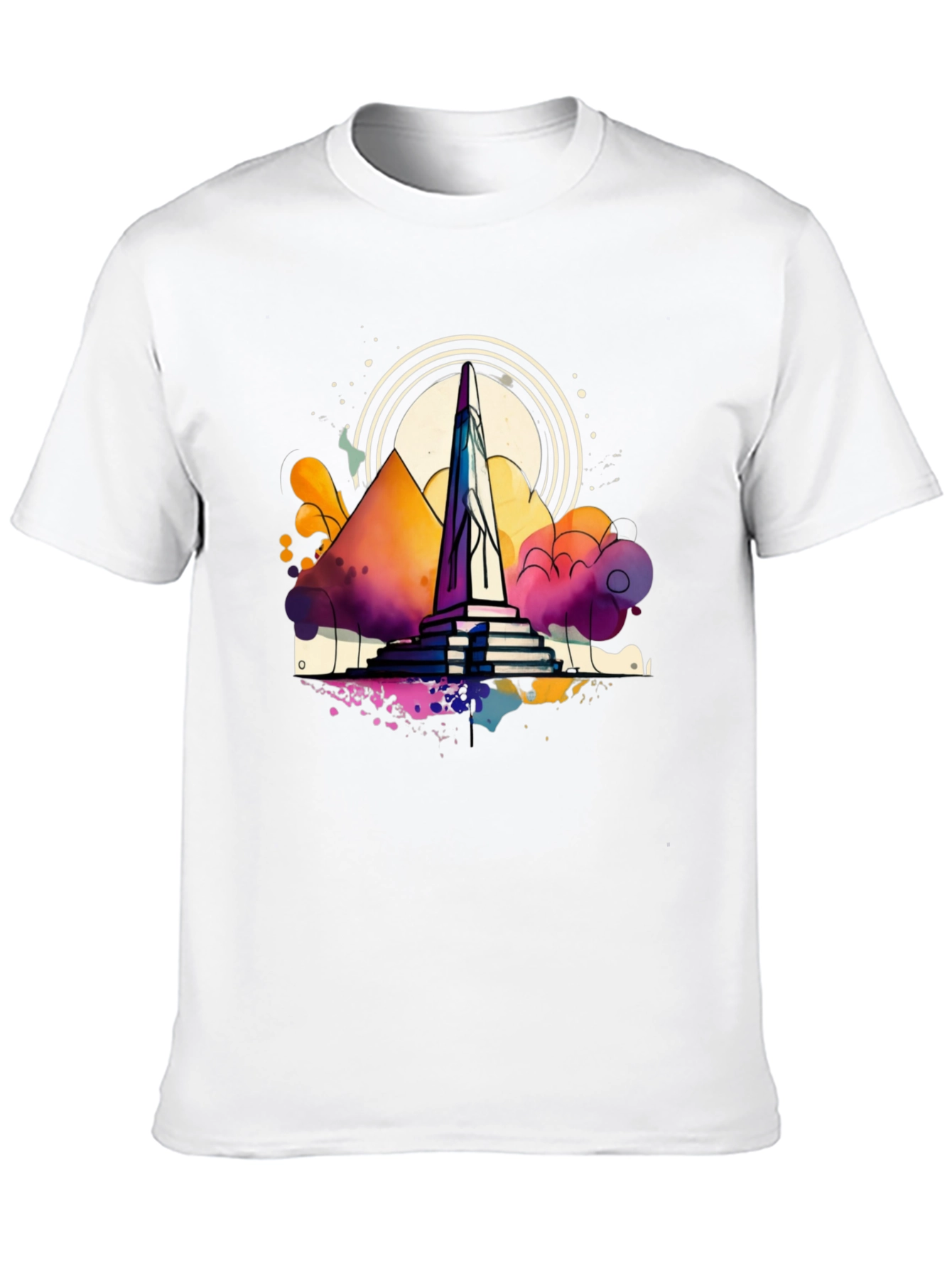 Abstract Obelisk Graphic Tee - Mens Black T-Shirt