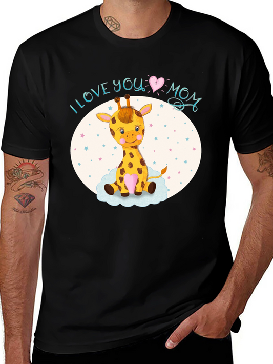 I Love You Mom Giraffe T-Shirt