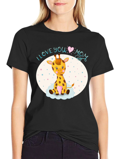 I Love You Mom Giraffe T-Shirt