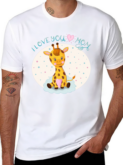 I Love You Mom Giraffe T-Shirt