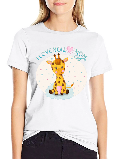 I Love You Mom Giraffe T-Shirt