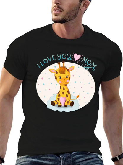 I Love You Mom Giraffe T-Shirt