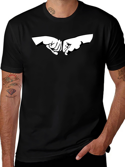 Fist Bump Graphic Tee - Stylish Black T-Shirt