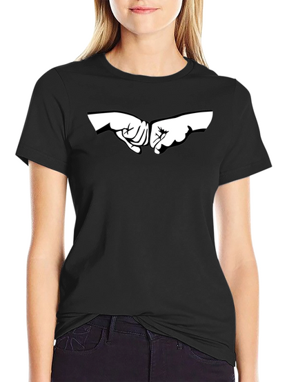 Fist Bump Graphic Tee - Stylish Black T-Shirt