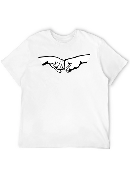 Fist Bump Graphic Tee - Stylish Black T-Shirt