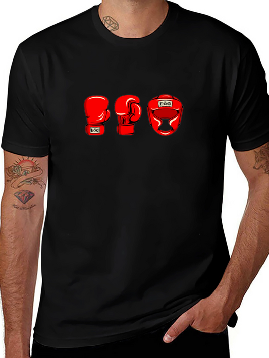 EGO Boxing Gloves and Headgear Black T-Shirt