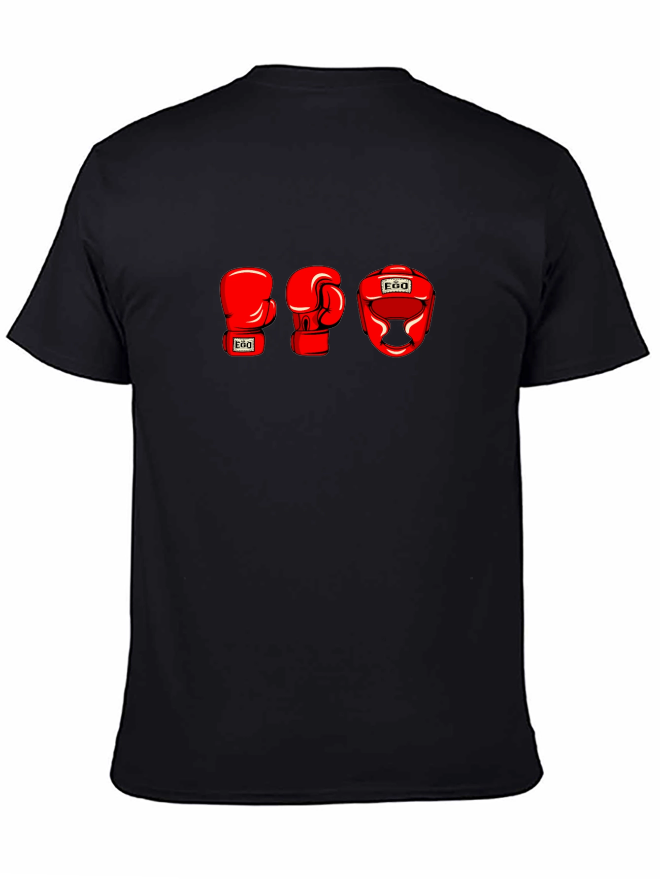 EGO Boxing Gloves and Headgear Black T-Shirt