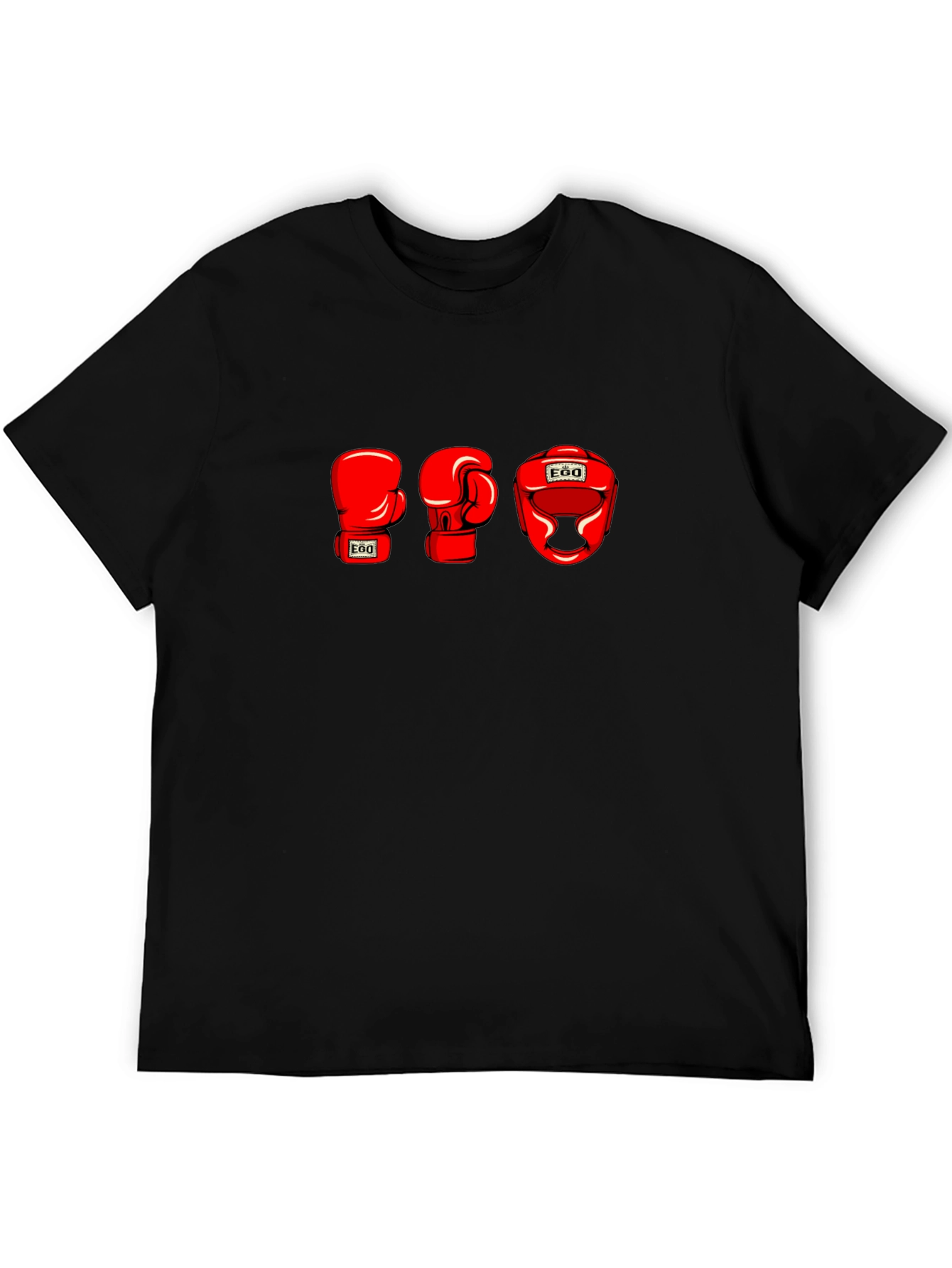 EGO Boxing Gloves and Headgear Black T-Shirt